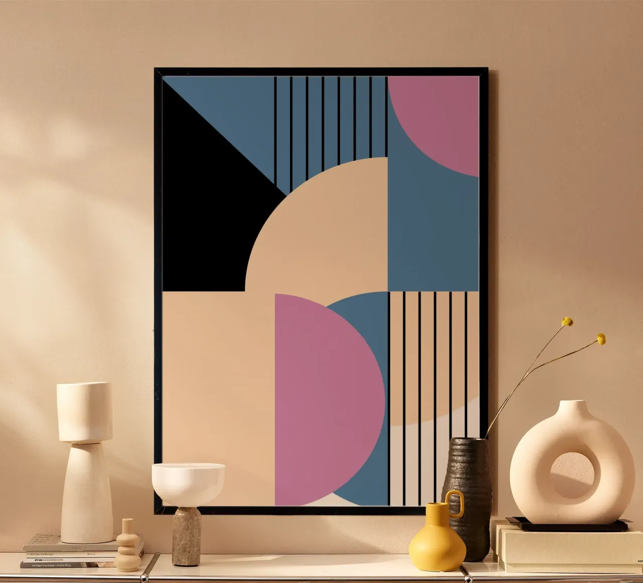 Bauhaus Geometric: Abstract Color Blocks & Lines, Modern Art hahnemühle by NorwesClub