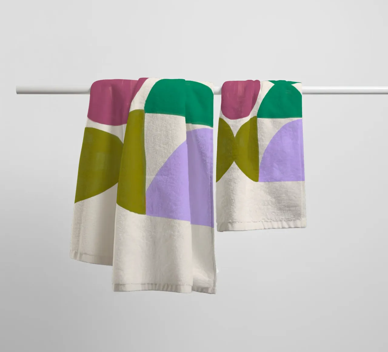Whimsical Geometry: Abstract Shapes, Modern Organic Art Prin towel by NorwesClub