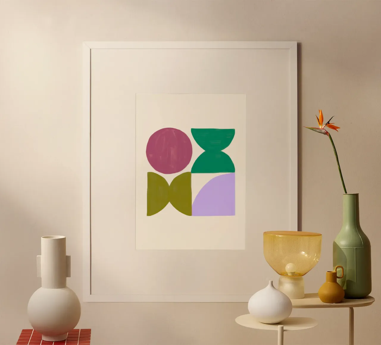 Whimsical Geometry: Abstract Shapes, Modern Organic Art Prin hahnemühle by NorwesClub