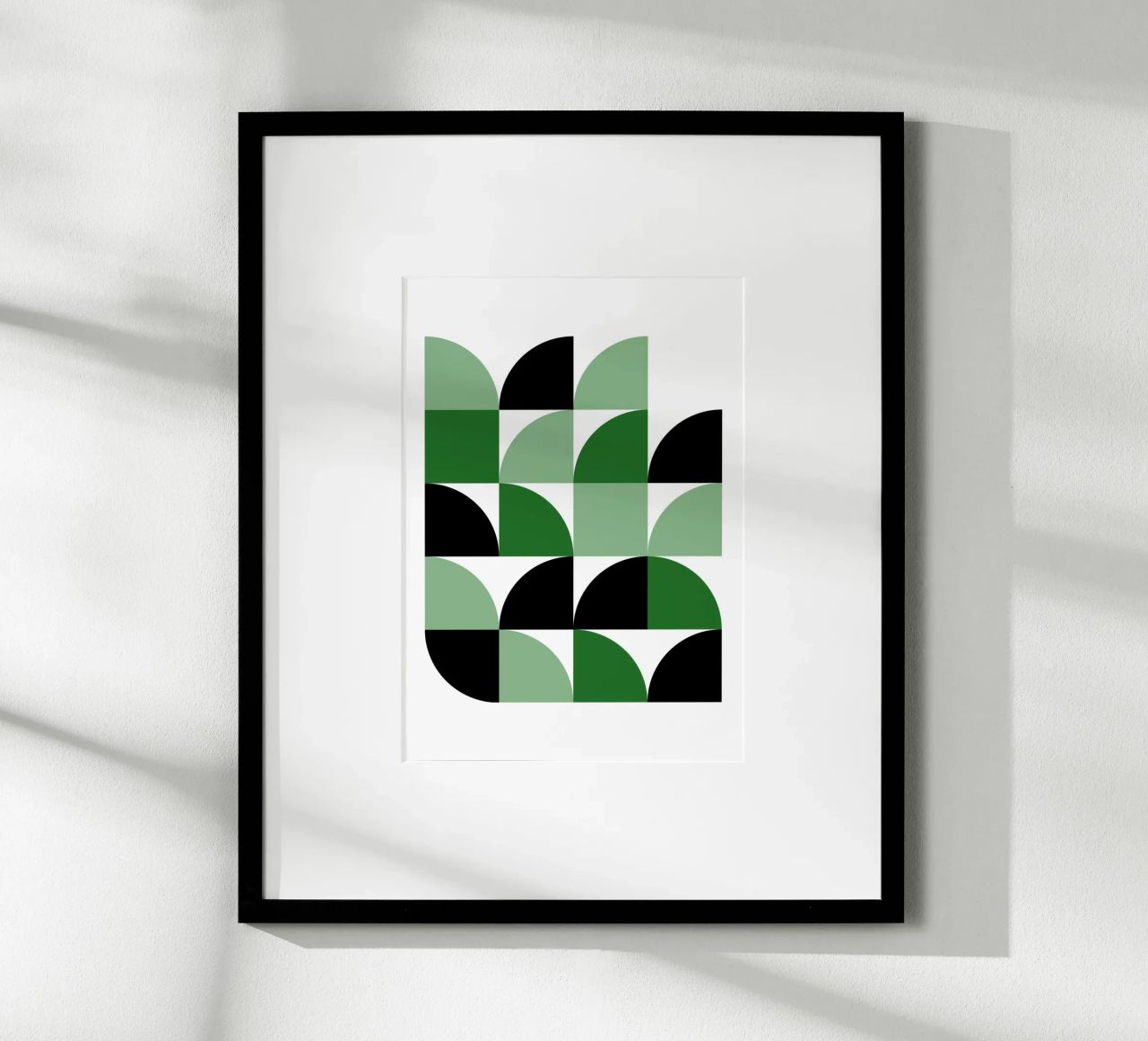 Bauhaus Garten: Geometrisch Abstrakt, Grün & Schwarz Trend Art Poster von NorwesClub