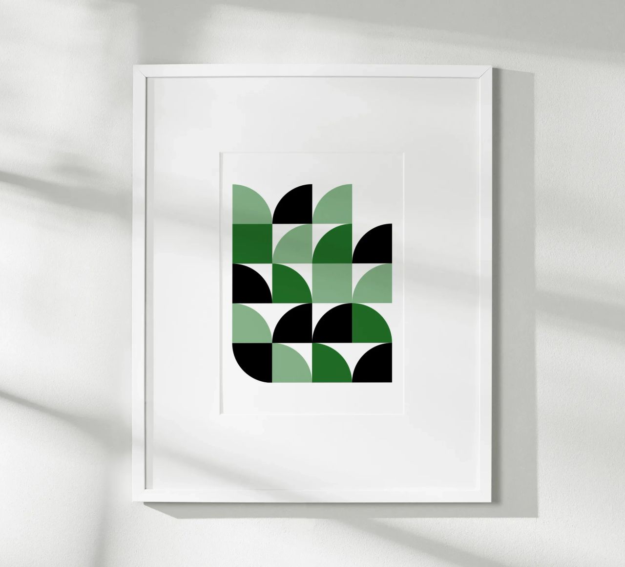Bauhaus Garten: Geometrisch Abstrakt, Grün & Schwarz Trend Art Poster von NorwesClub