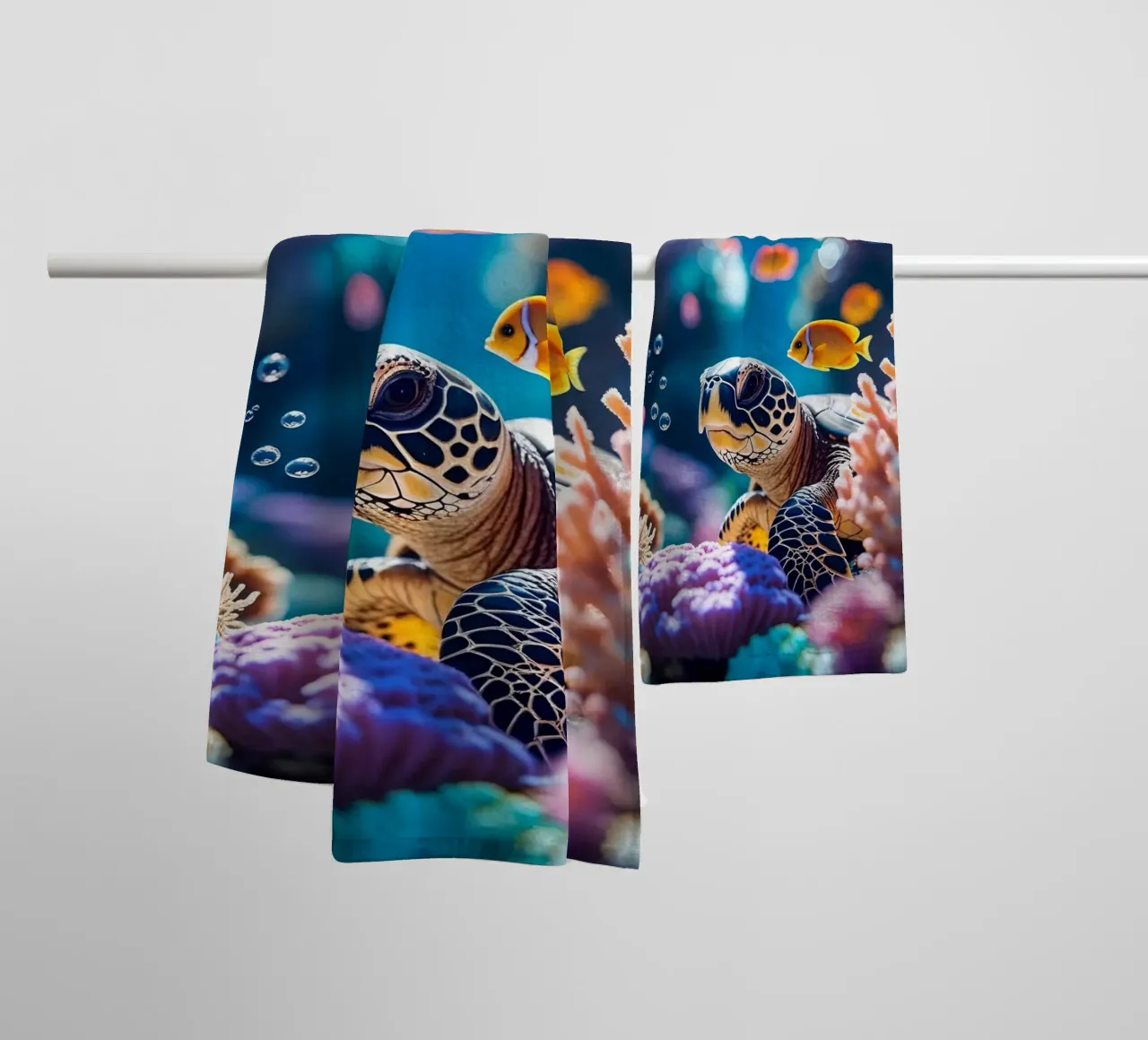 🪸🐢 Sea Turtle | Sunburst on the Shield towel by Trinkets NL Design Studio