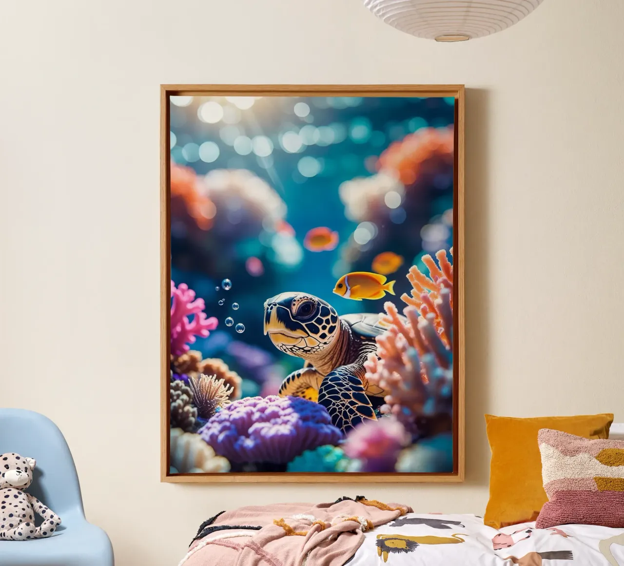 🪸🐢 Sea Turtle | Sunburst on the Shield canvas by Trinkets NL Design Studio