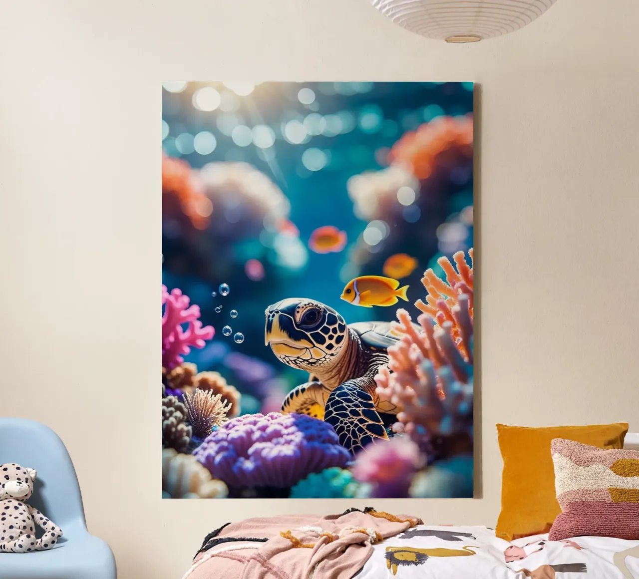 🪸🐢 Sea Turtle | Sunburst on the Shield canvas by Trinkets NL Design Studio