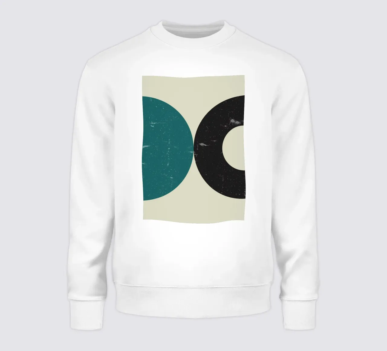 Retro Circles: Abstract Geometric, Teal & Black Minimalist A sudadera de NorwesClub