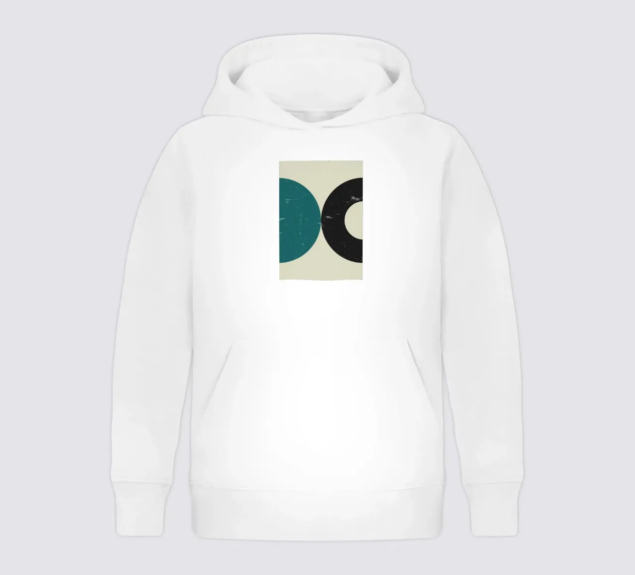 Retro Circles: Abstract Geometric, Teal & Black Minimalist A sudadera con capucha para niño de NorwesClub
