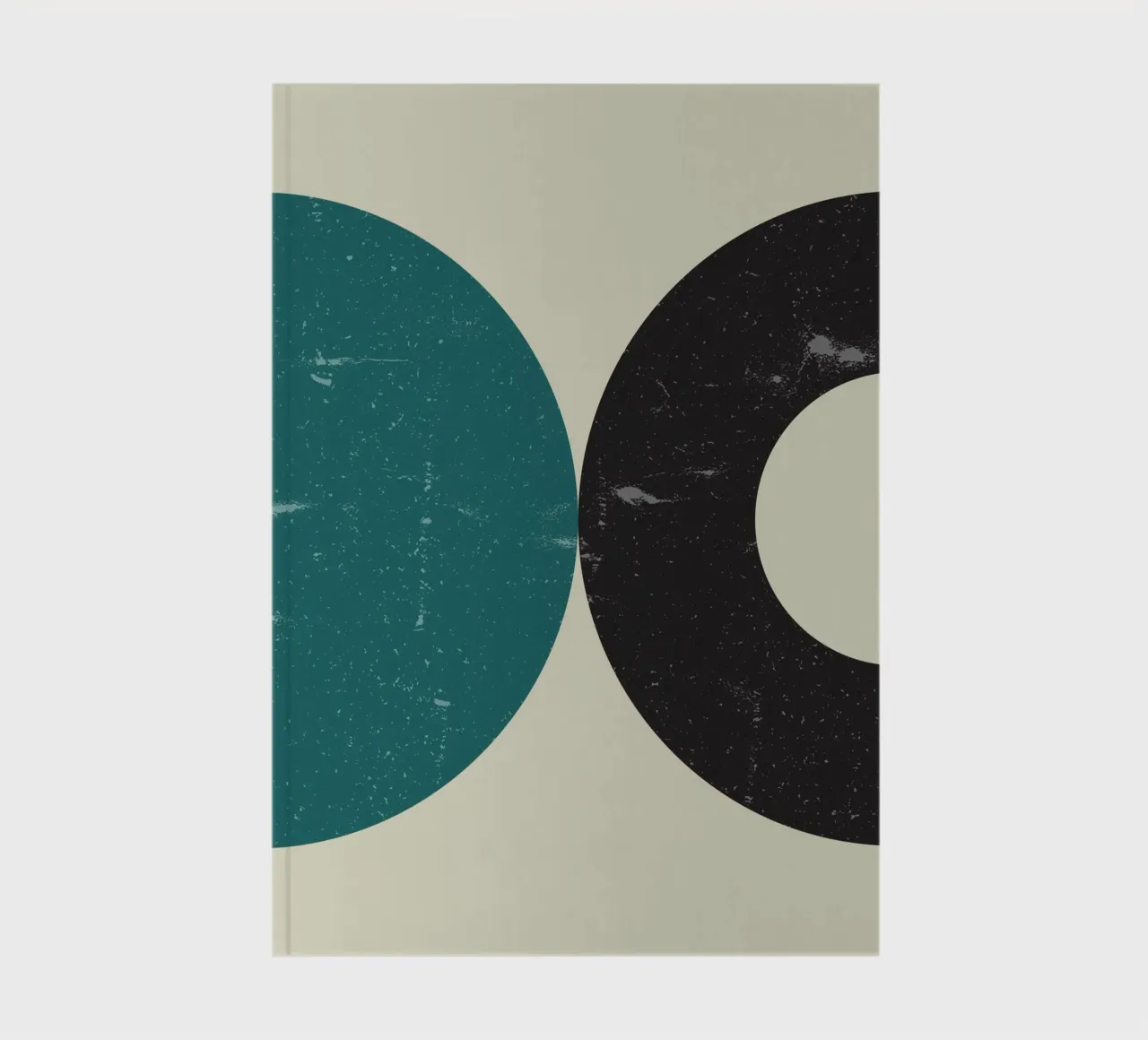 Retro Circles: Abstract Geometric, Teal & Black Minimalist A notebook by NorwesClub