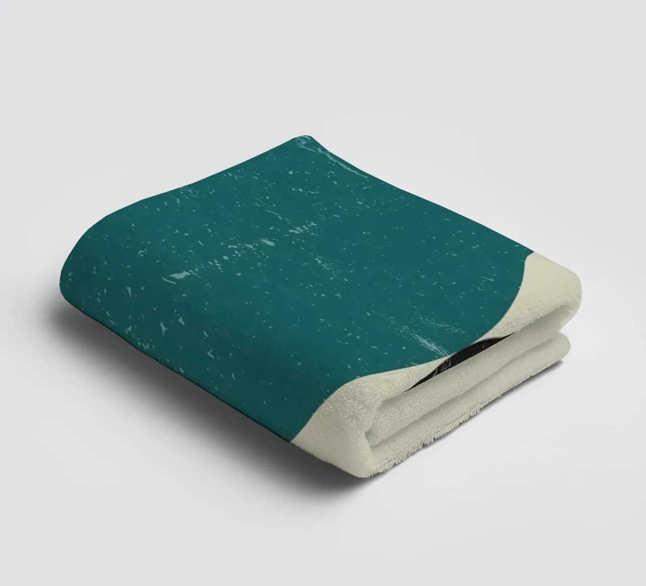 Retro Circles: Abstract Geometric, Teal & Black Minimalist A towel by NorwesClub