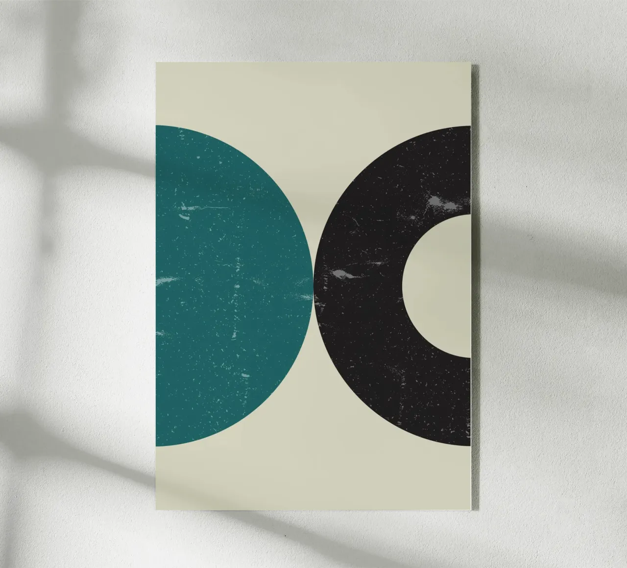 Cerchi retrò: Geometrico astratto, verde acqua e nero minimalista A plexiglass da NorwesClub