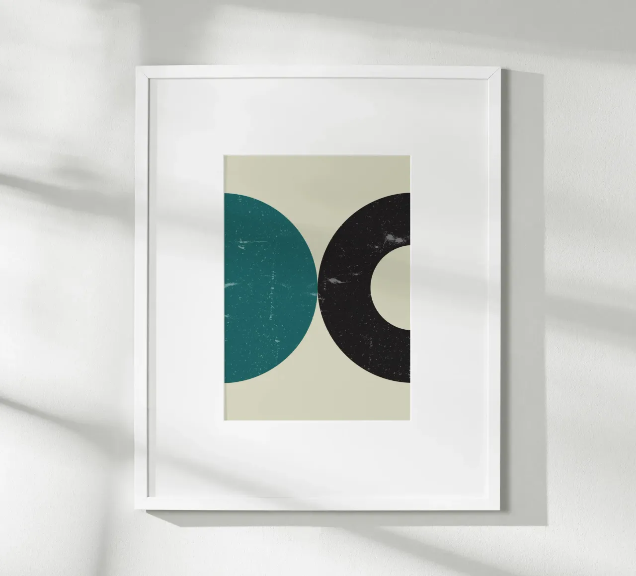 Retro Circles: Abstract Geometric, Teal & Black Minimalist A hahnemühle de NorwesClub