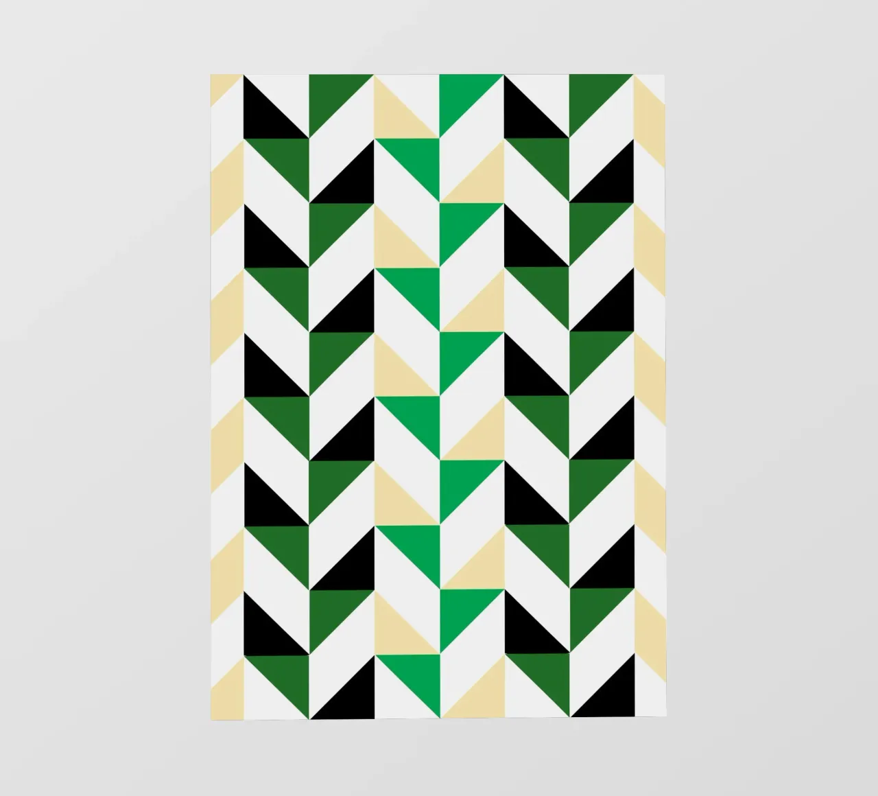 Zigzag Rhythm: Geometric Chevron, Green & Black Abstract Art photo wallpaper by NorwesClub