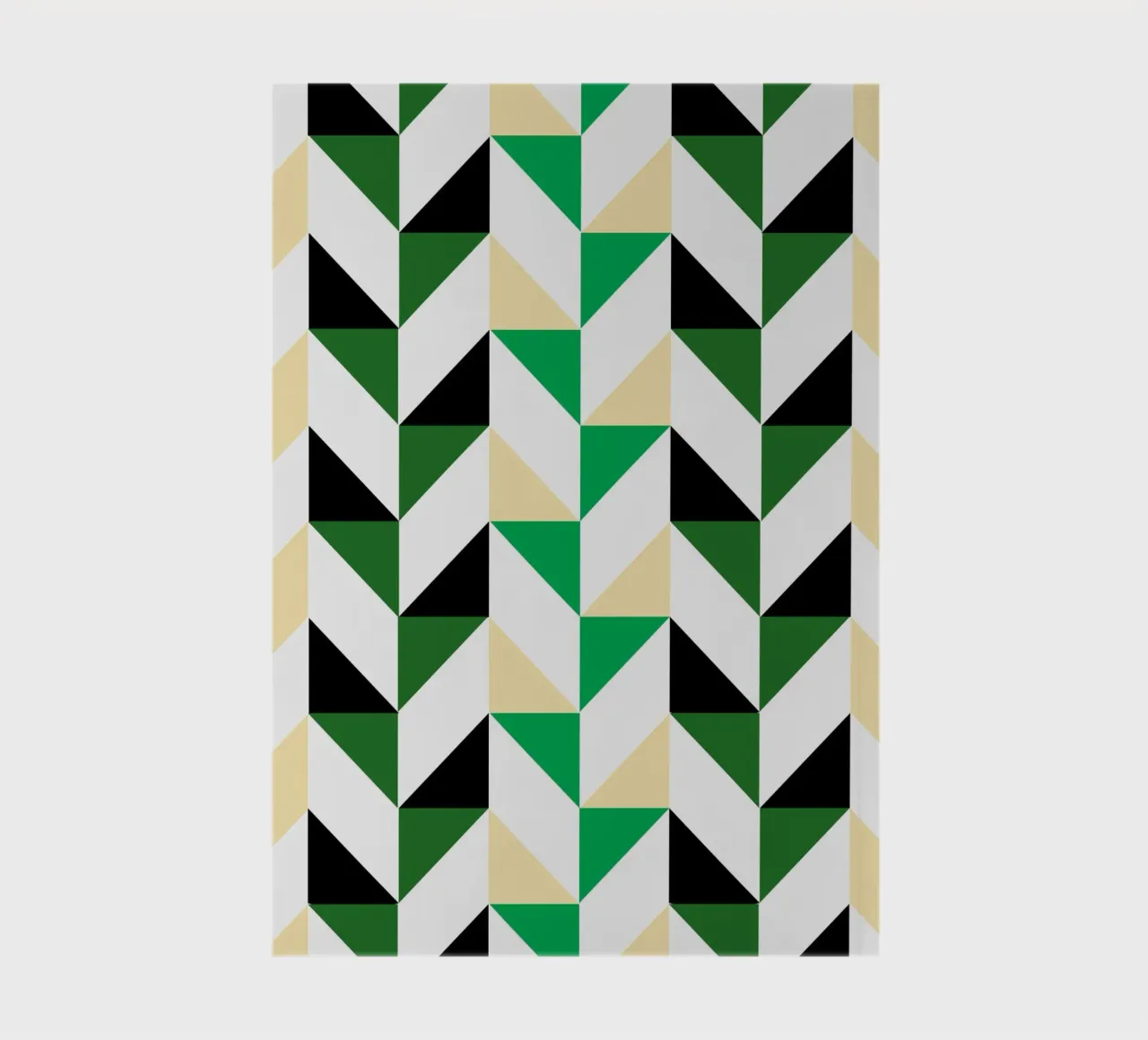 Zigzag Rhythm: Geometric Chevron, Green & Black Abstract Art notebook by NorwesClub