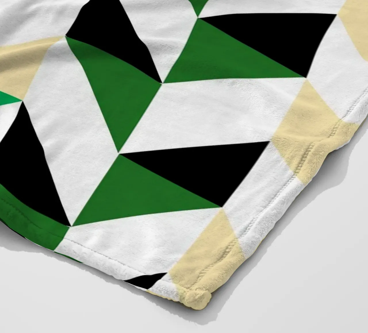 Zigzag Rhythm: Geometric Chevron, Green & Black Abstract Art fleece blanket by NorwesClub