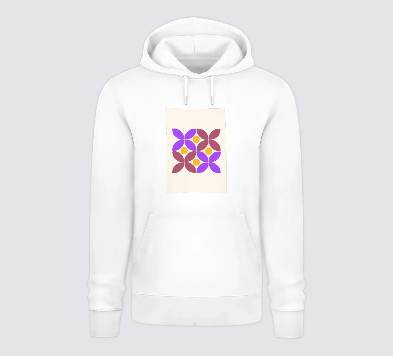 Organic Petals: Abstract Floral, Purple & Yellow Modern Art hoodie by NorwesClub