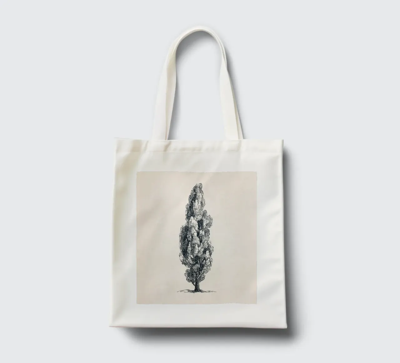Tuscany Cypress Tree Sketch borsa in juta da apoloprints