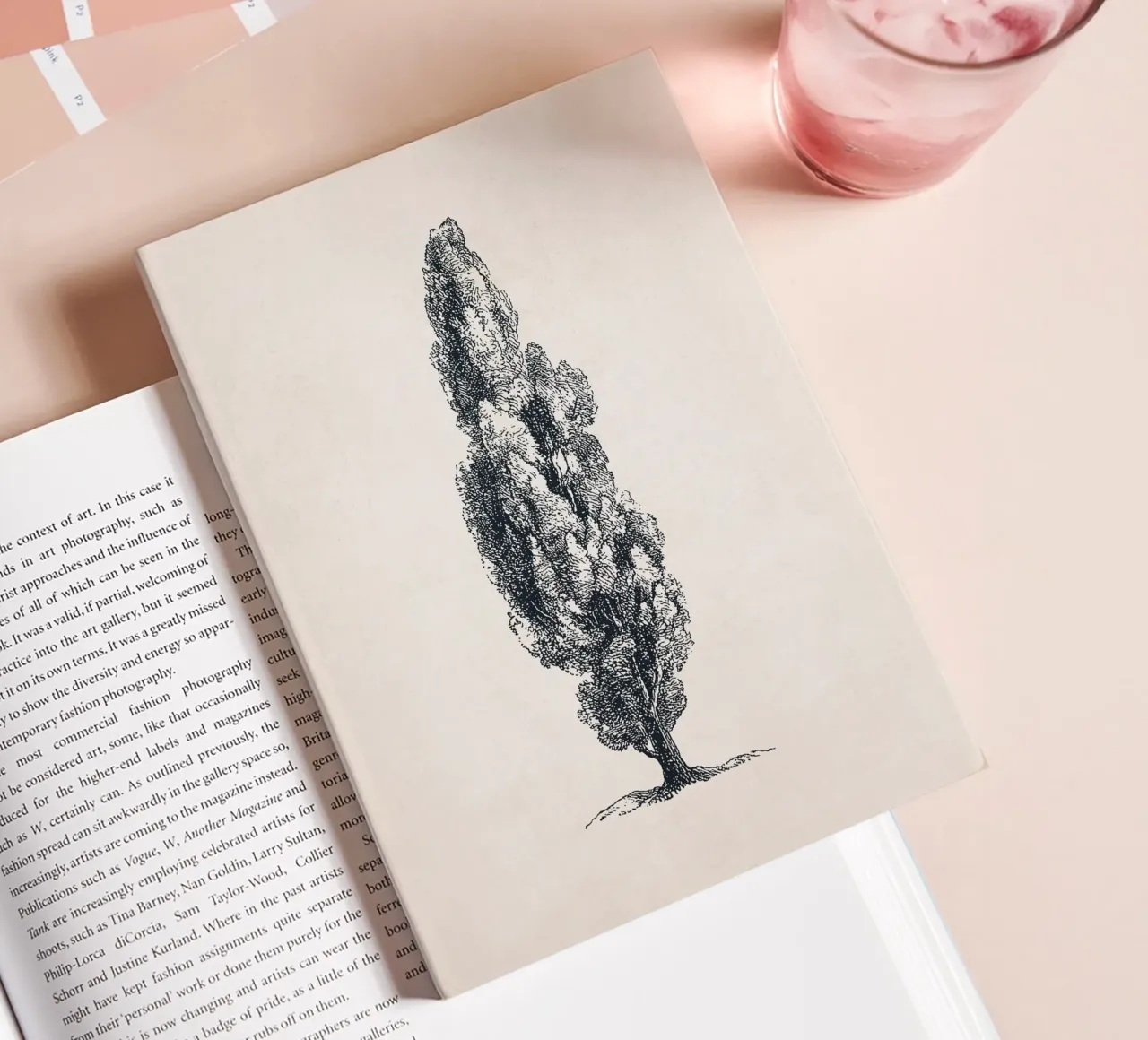 Tuscany Cypress Tree Sketch notebook by apoloprints