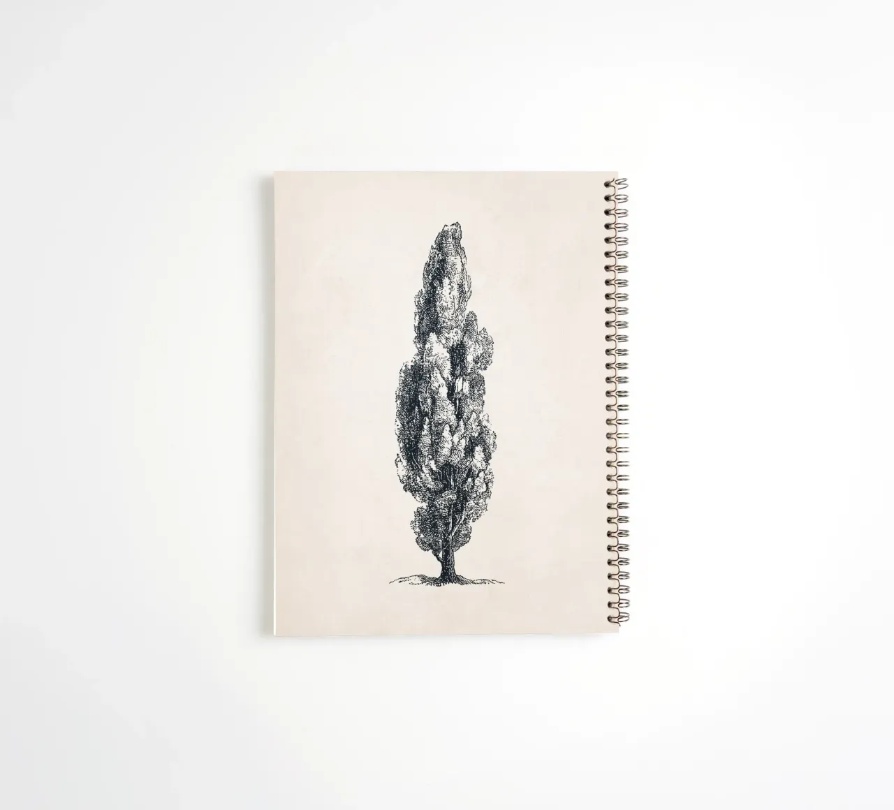 Tuscany Cypress Tree Sketch spiral notebook by apoloprints