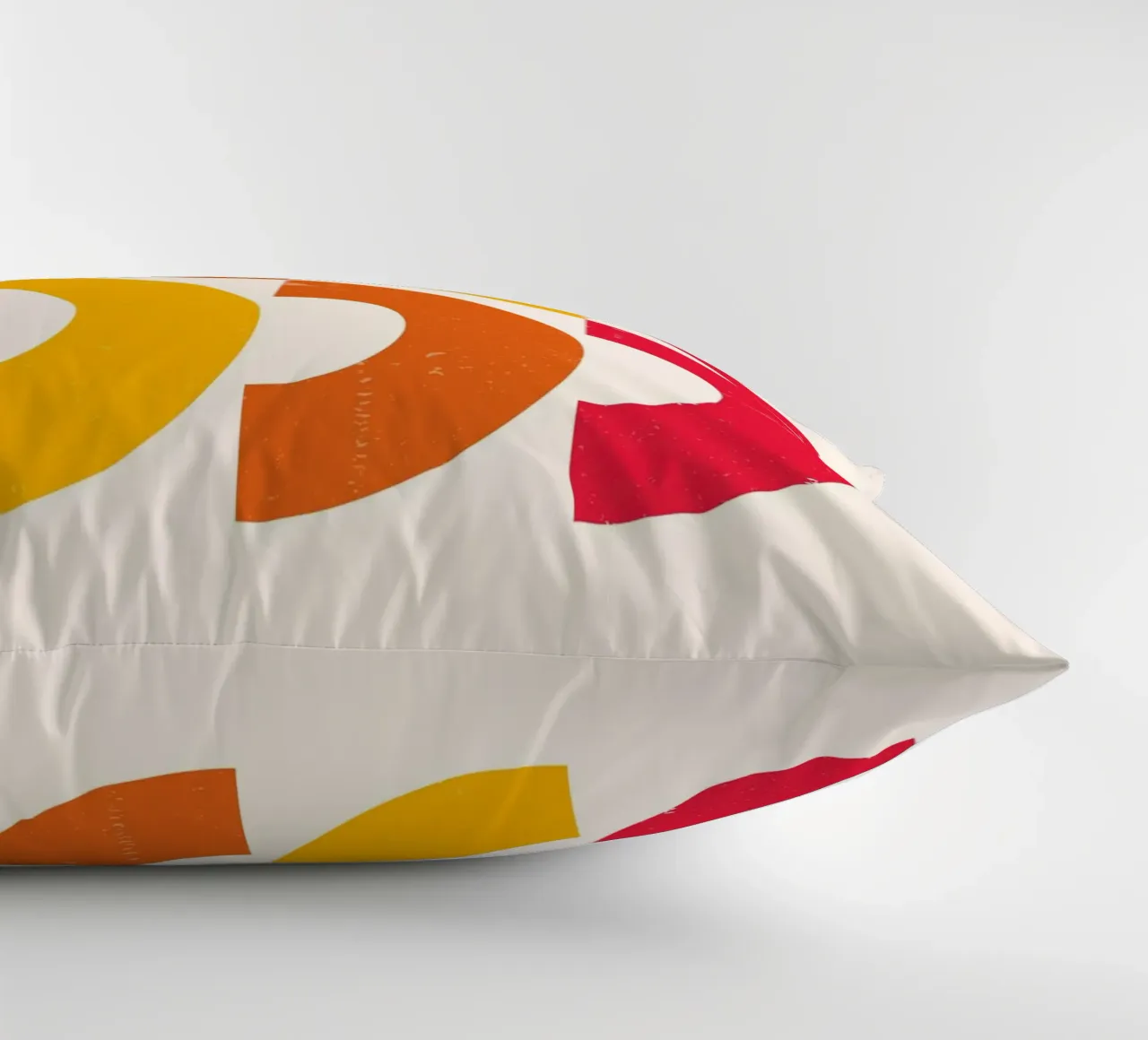 Retro Arcs: Geometric Abstract, Red & Orange Modern Art decorative cushion by NorwesClub