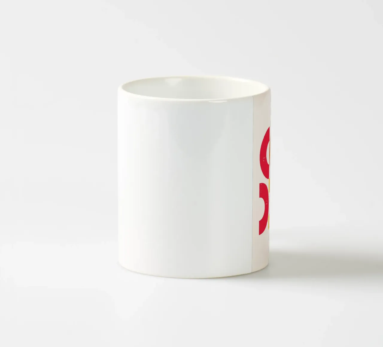 Retro Arcs: Geometric Abstract, Red & Orange Modern Art ceramic mug by NorwesClub