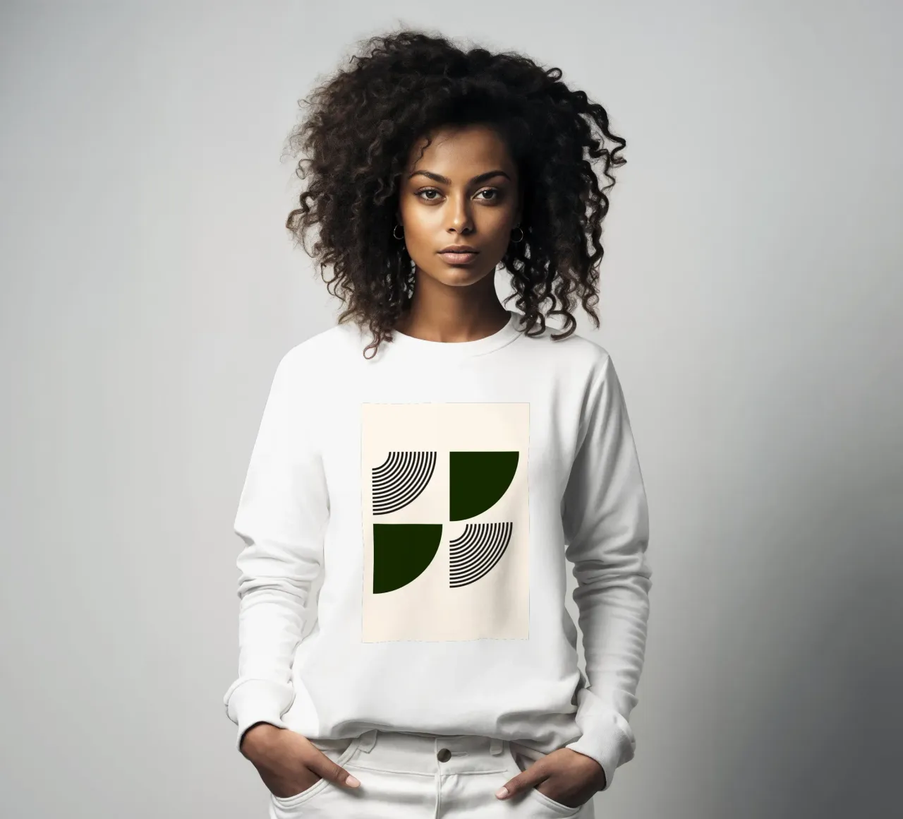 Curve minimaliste: Linee geometriche astratte, verdi e nere A felpa da NorwesClub