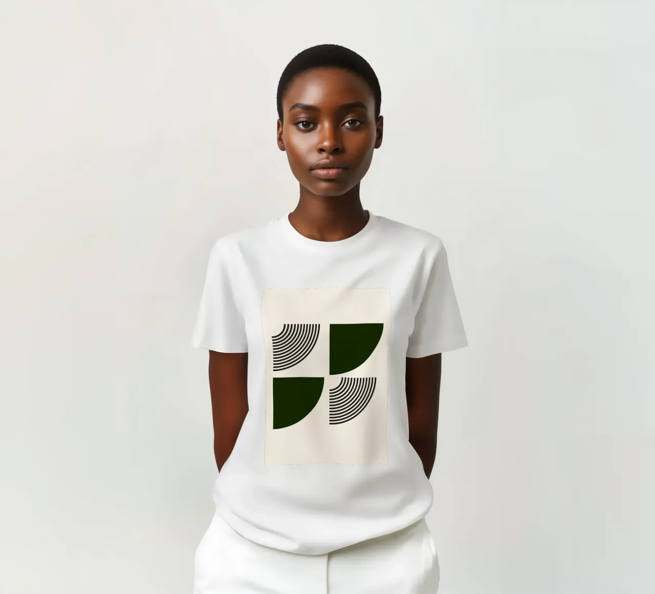 Curve minimaliste: Linee geometriche astratte, verdi e nere A t-shirt da NorwesClub