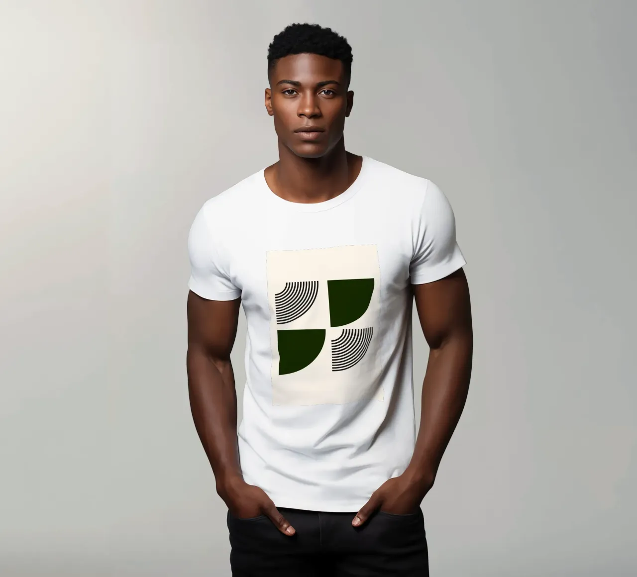 Curve minimaliste: Linee geometriche astratte, verdi e nere A t-shirt da NorwesClub