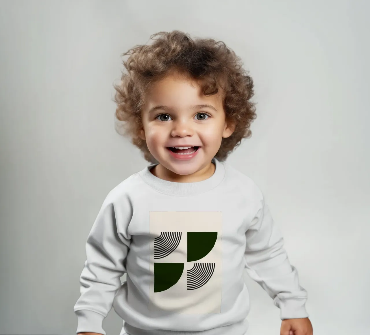 Curve minimaliste: Linee geometriche astratte, verdi e nere A felpa neonato da NorwesClub