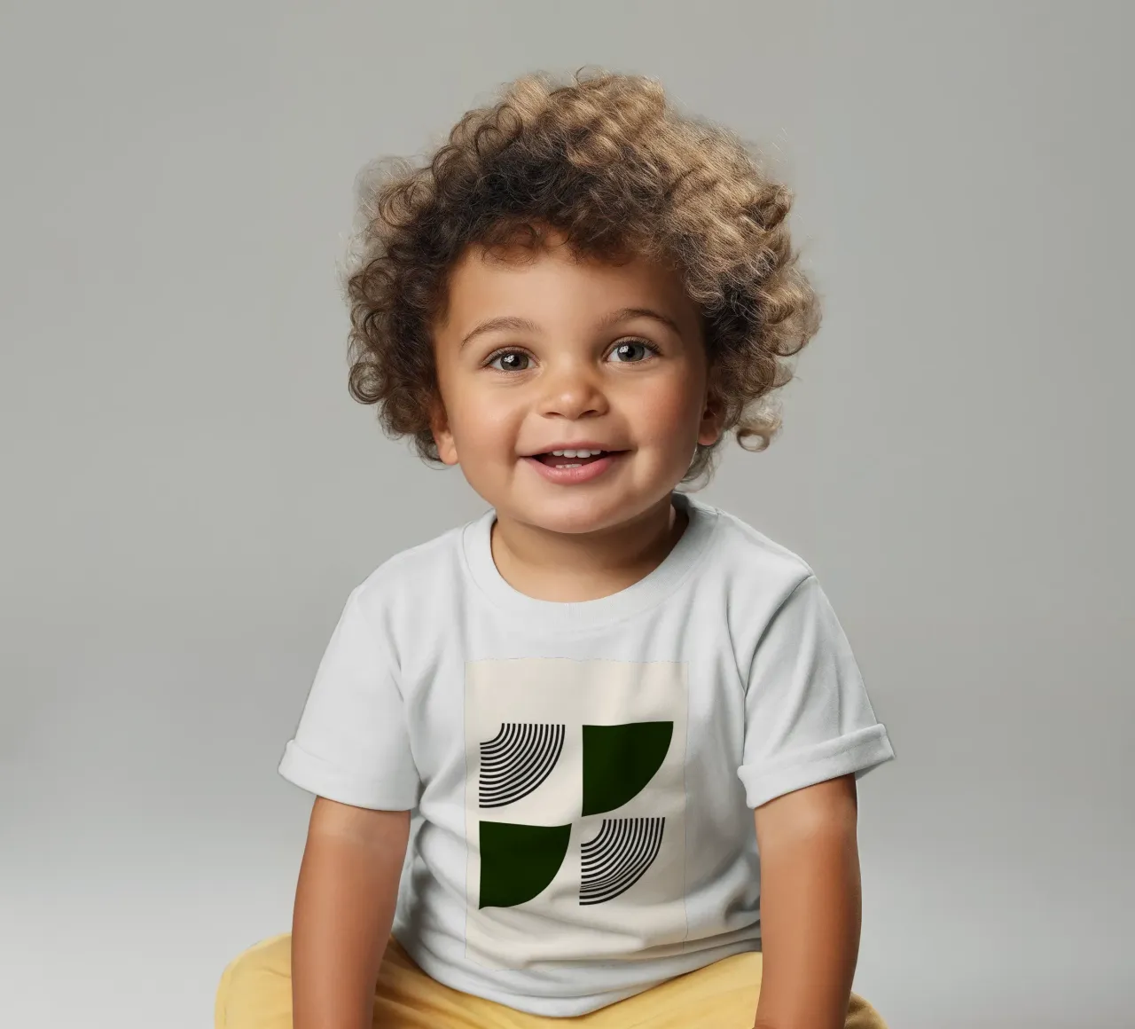 Curve minimaliste: Linee geometriche astratte, verdi e nere A maglietta neonato da NorwesClub