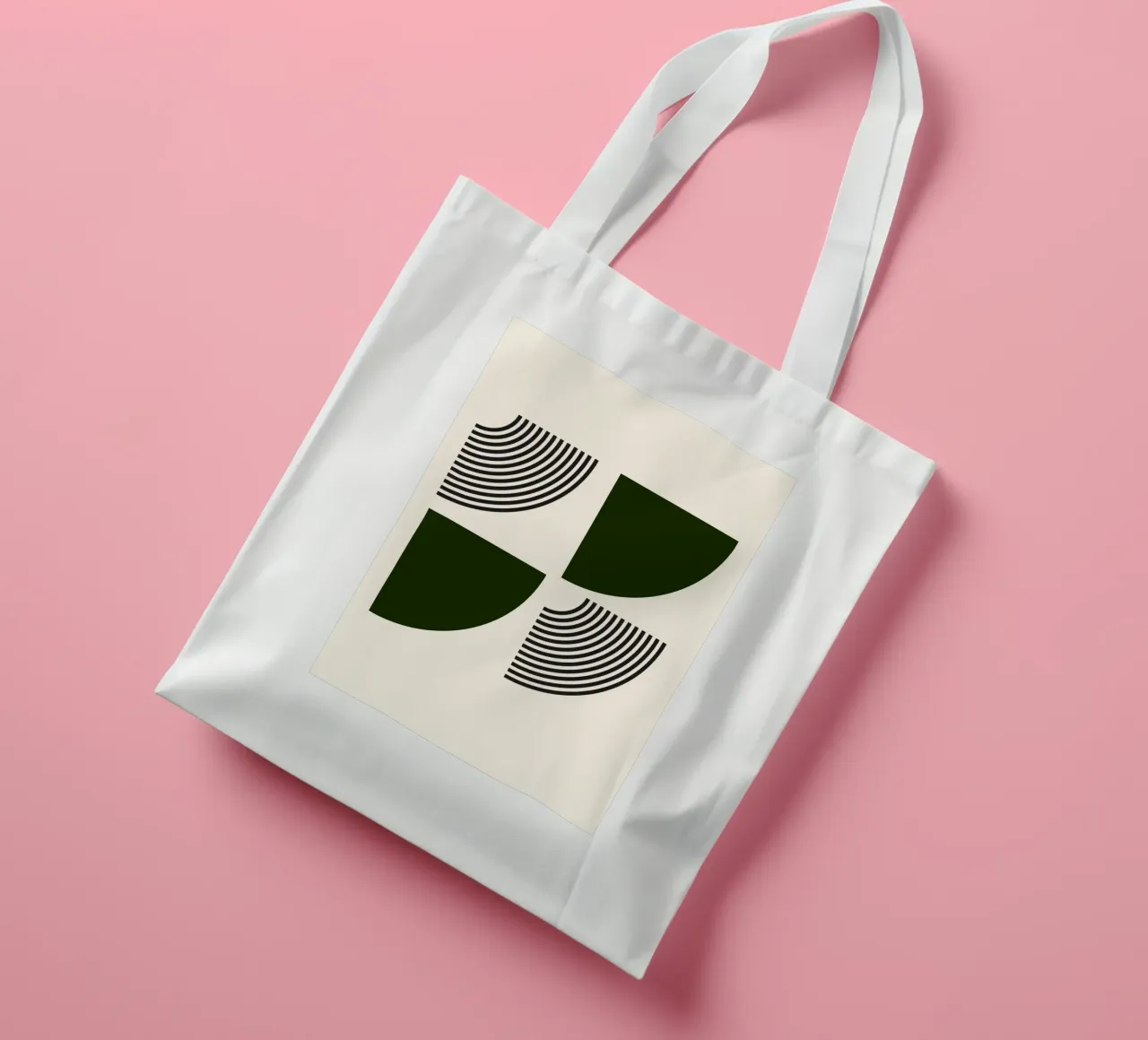 Curve minimaliste: Linee geometriche astratte, verdi e nere A borsa in juta da NorwesClub