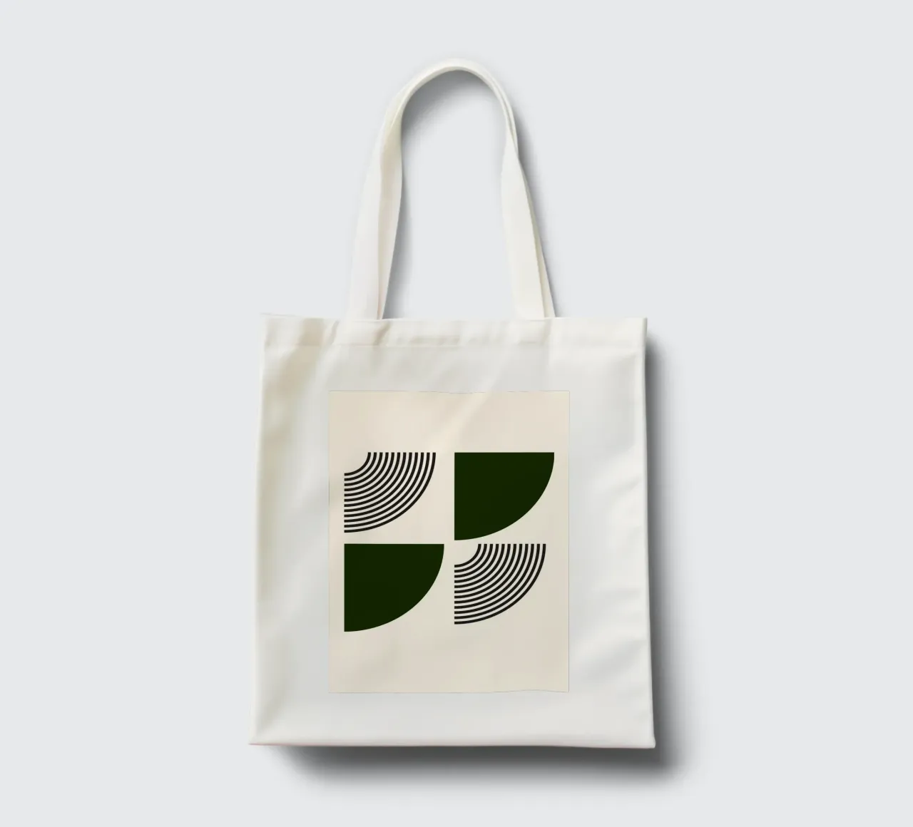 Curve minimaliste: Linee geometriche astratte, verdi e nere A borsa in juta da NorwesClub