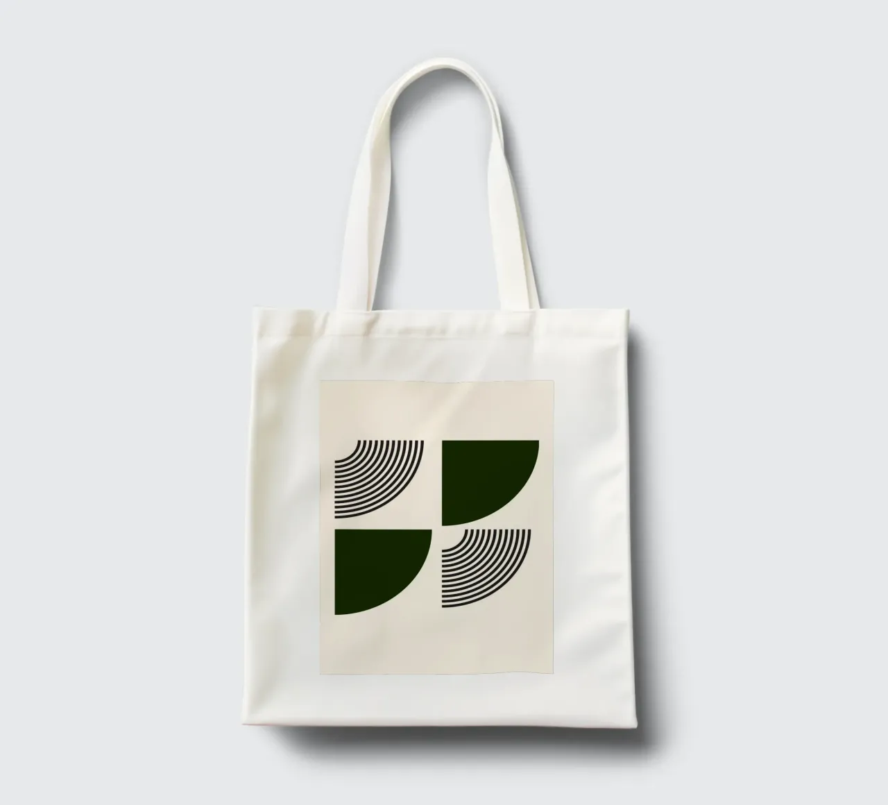 Curve minimaliste: Linee geometriche astratte, verdi e nere A borsa in juta da NorwesClub