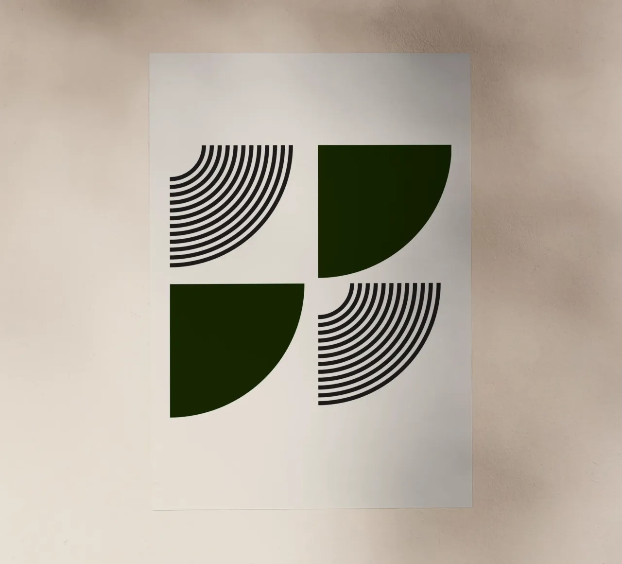 Curve minimaliste: Linee geometriche astratte, verdi e nere A pellicola backlit da NorwesClub