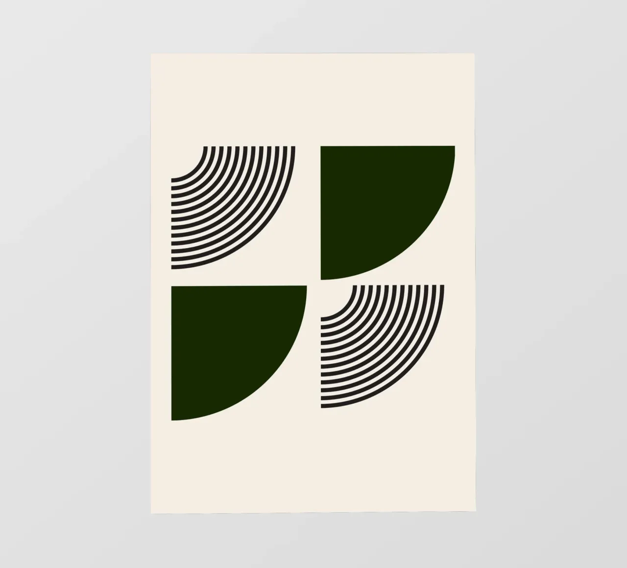 Curve minimaliste: Linee geometriche astratte, verdi e nere A pellicola backlit da NorwesClub