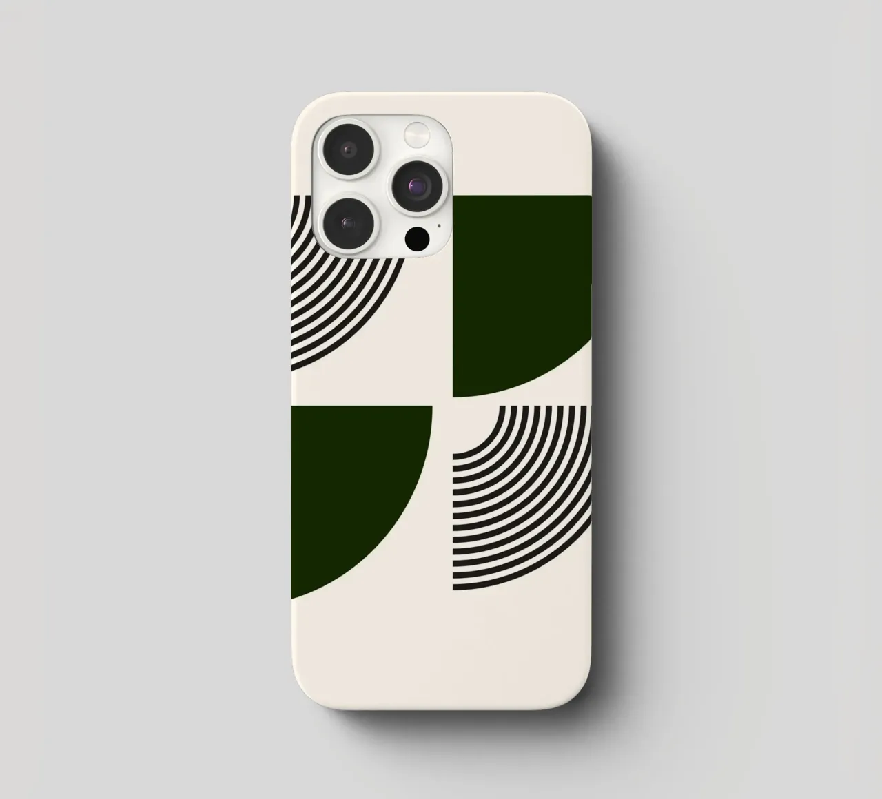 Curve minimaliste: Linee geometriche astratte, verdi e nere A cover iphone da NorwesClub