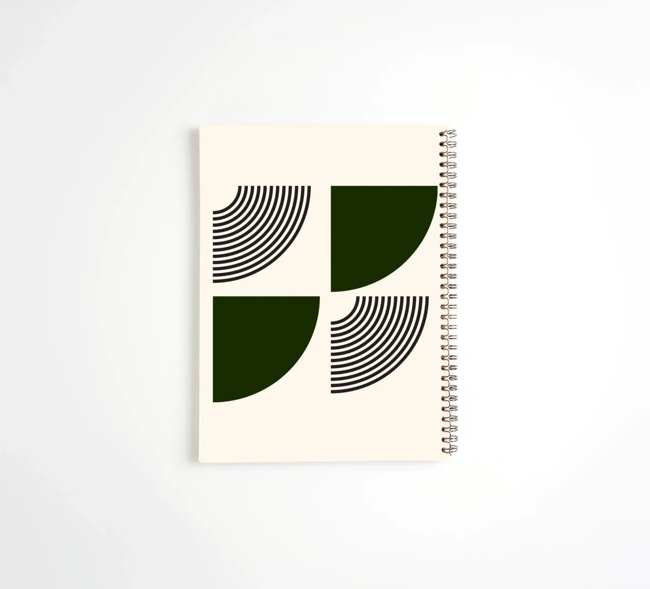 Curve minimaliste: Linee geometriche astratte, verdi e nere A diario ad anelli da NorwesClub