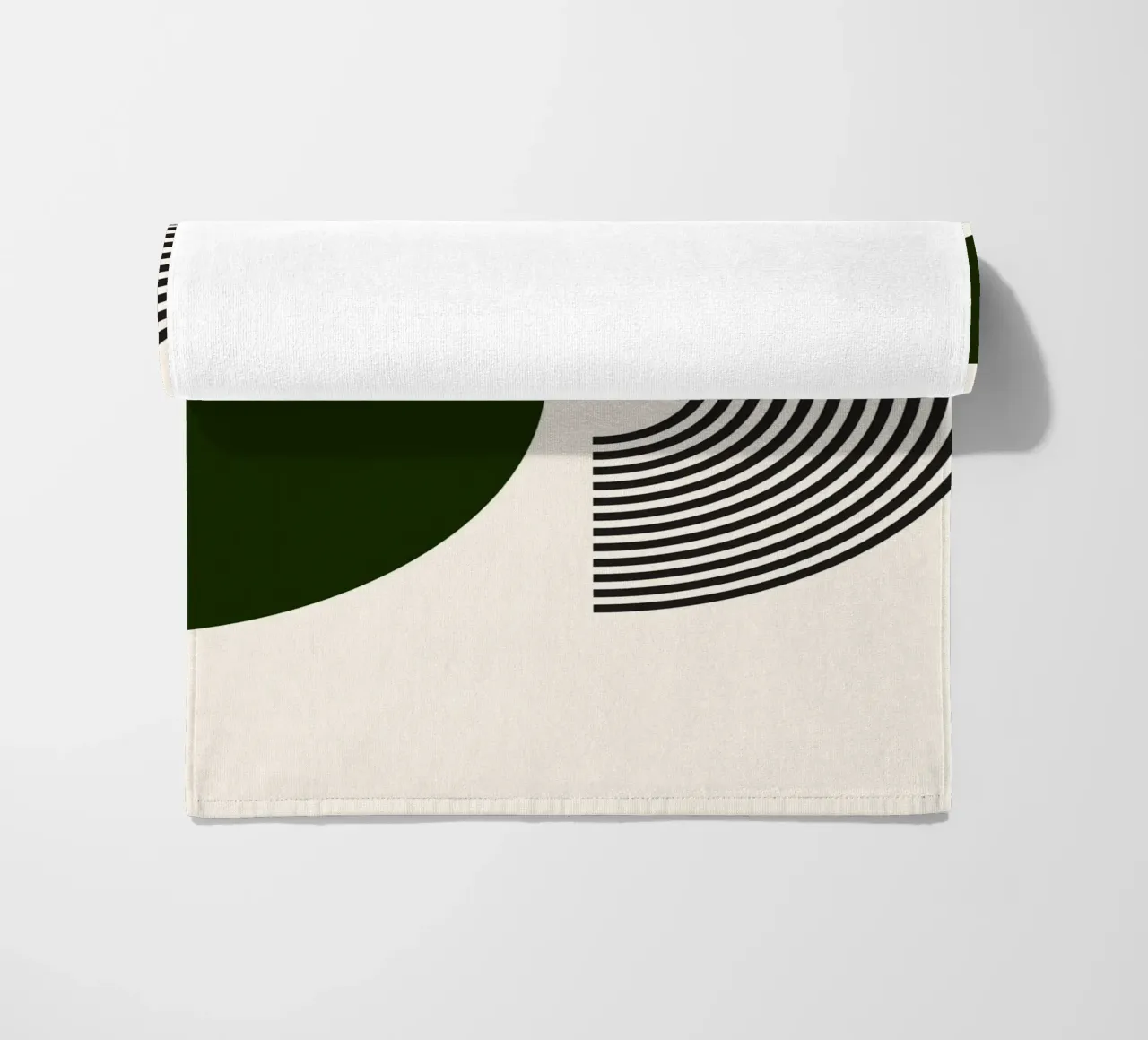 Curve minimaliste: Linee geometriche astratte, verdi e nere A telo mare da NorwesClub