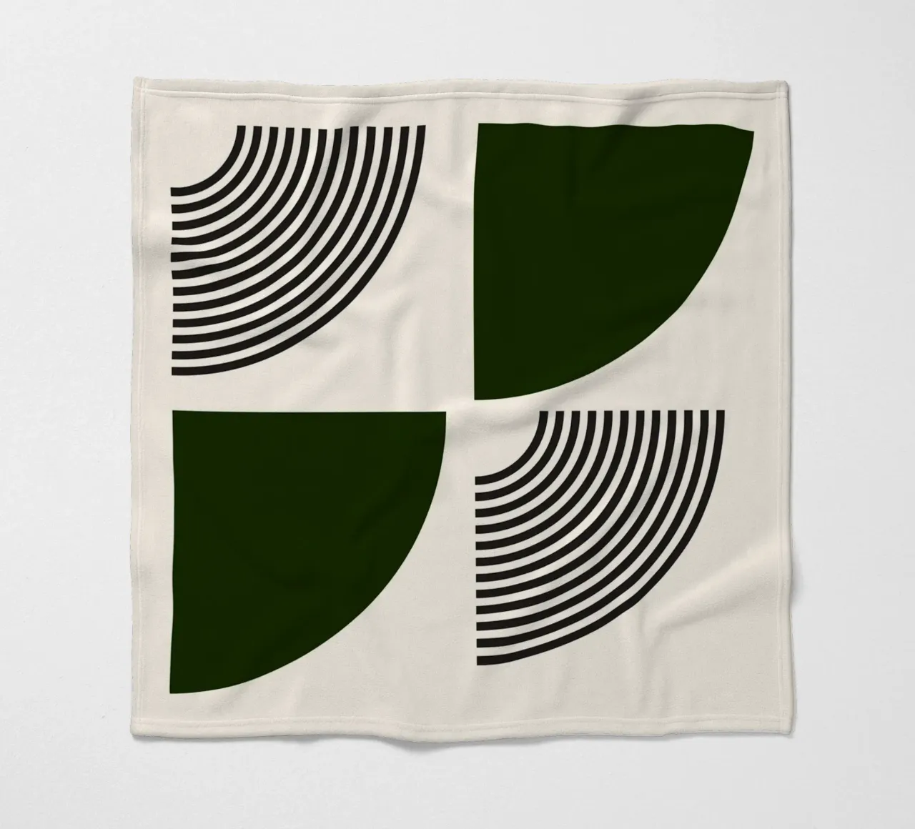 Curve minimaliste: Linee geometriche astratte, verdi e nere A coperta in pile da NorwesClub