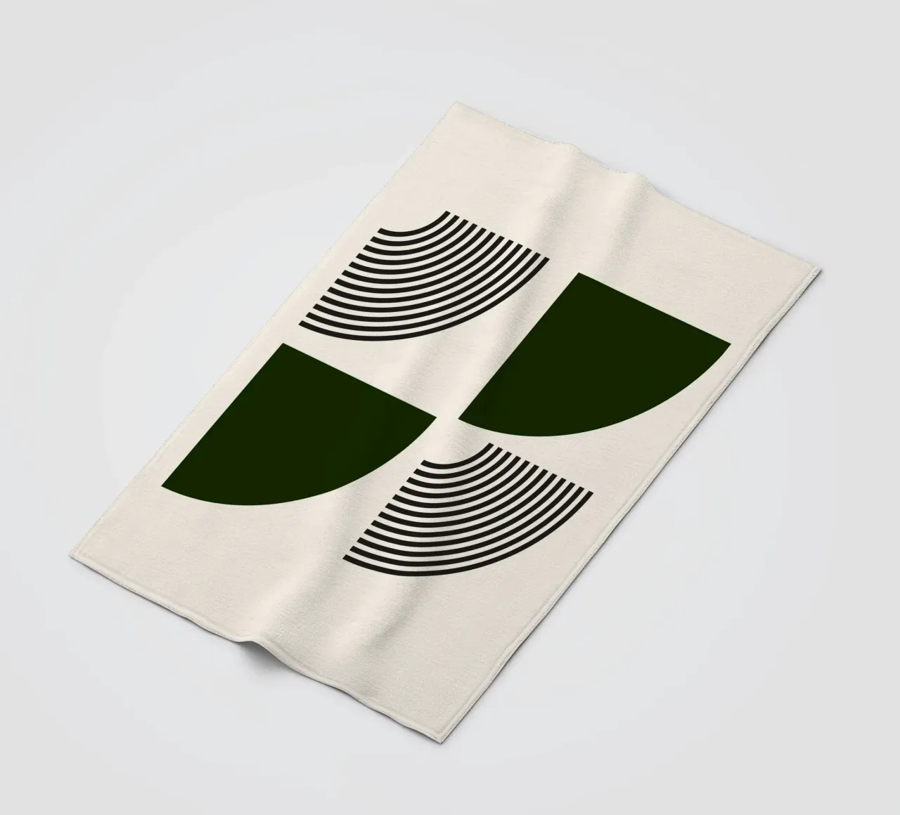 Curve minimaliste: Linee geometriche astratte, verdi e nere A coperta in pile da NorwesClub