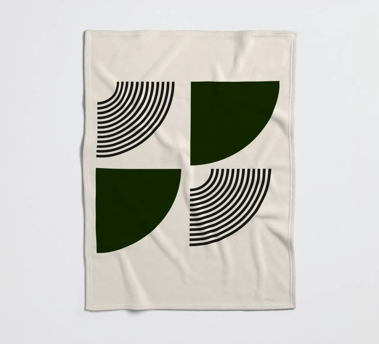 Curve minimaliste: Linee geometriche astratte, verdi e nere A coperta in pile da NorwesClub
