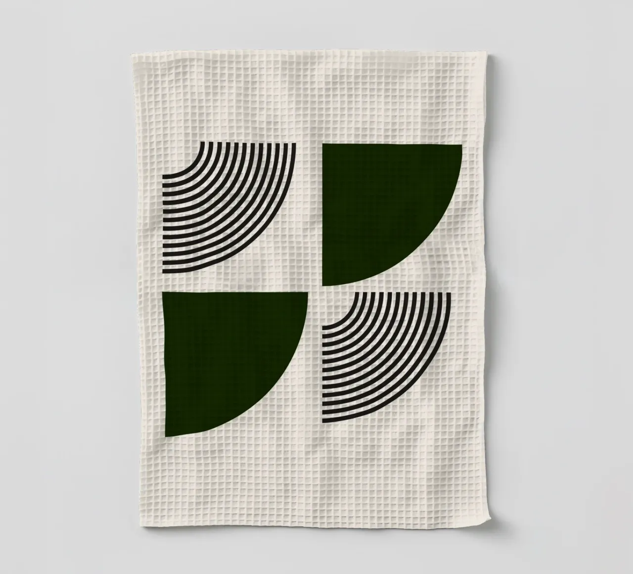 Curve minimaliste: Linee geometriche astratte, verdi e nere A canovaccio da cucina da NorwesClub