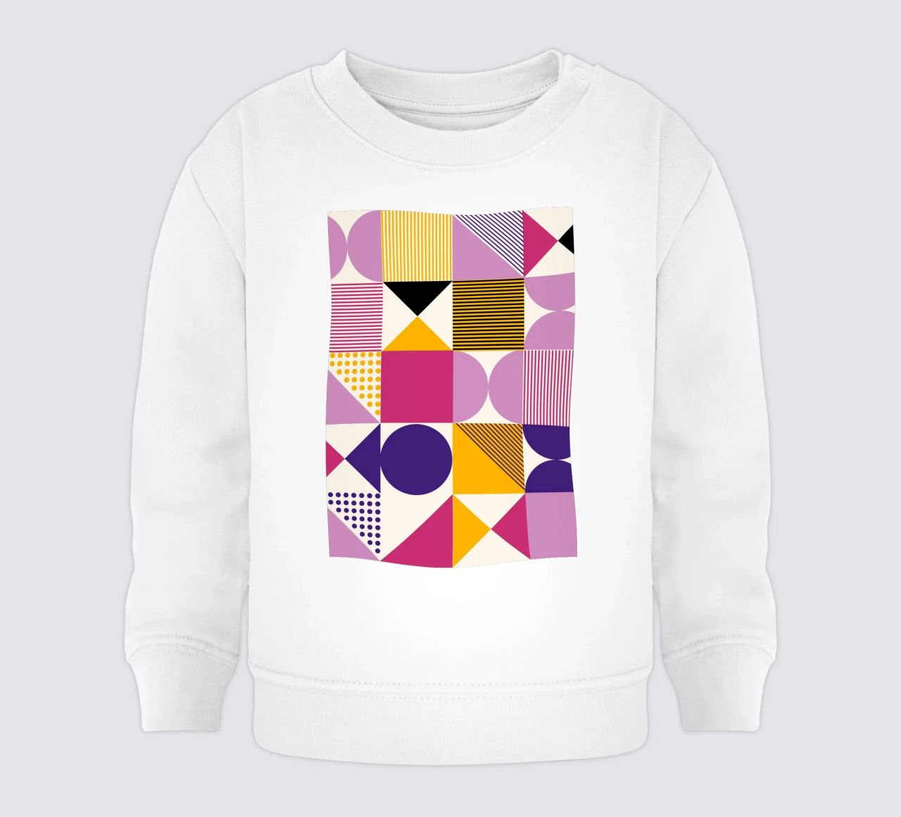 Mosaico Bauhaus: motivo geometrico astratto, vibrante e di tendenza felpa neonato da NorwesClub