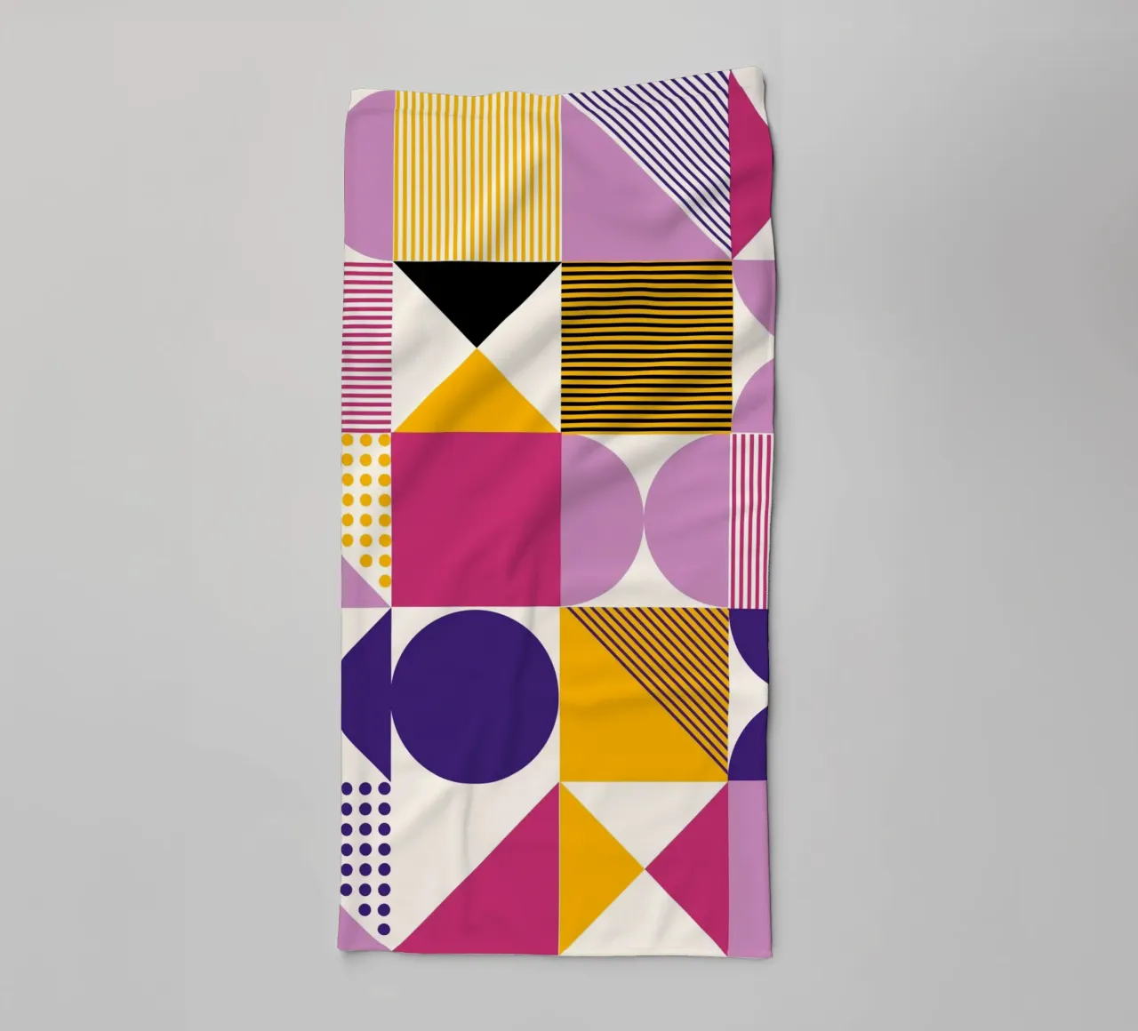 Bauhaus Mosaic: Geometric Abstract, Vibrant & Trendy Pattern towel by NorwesClub