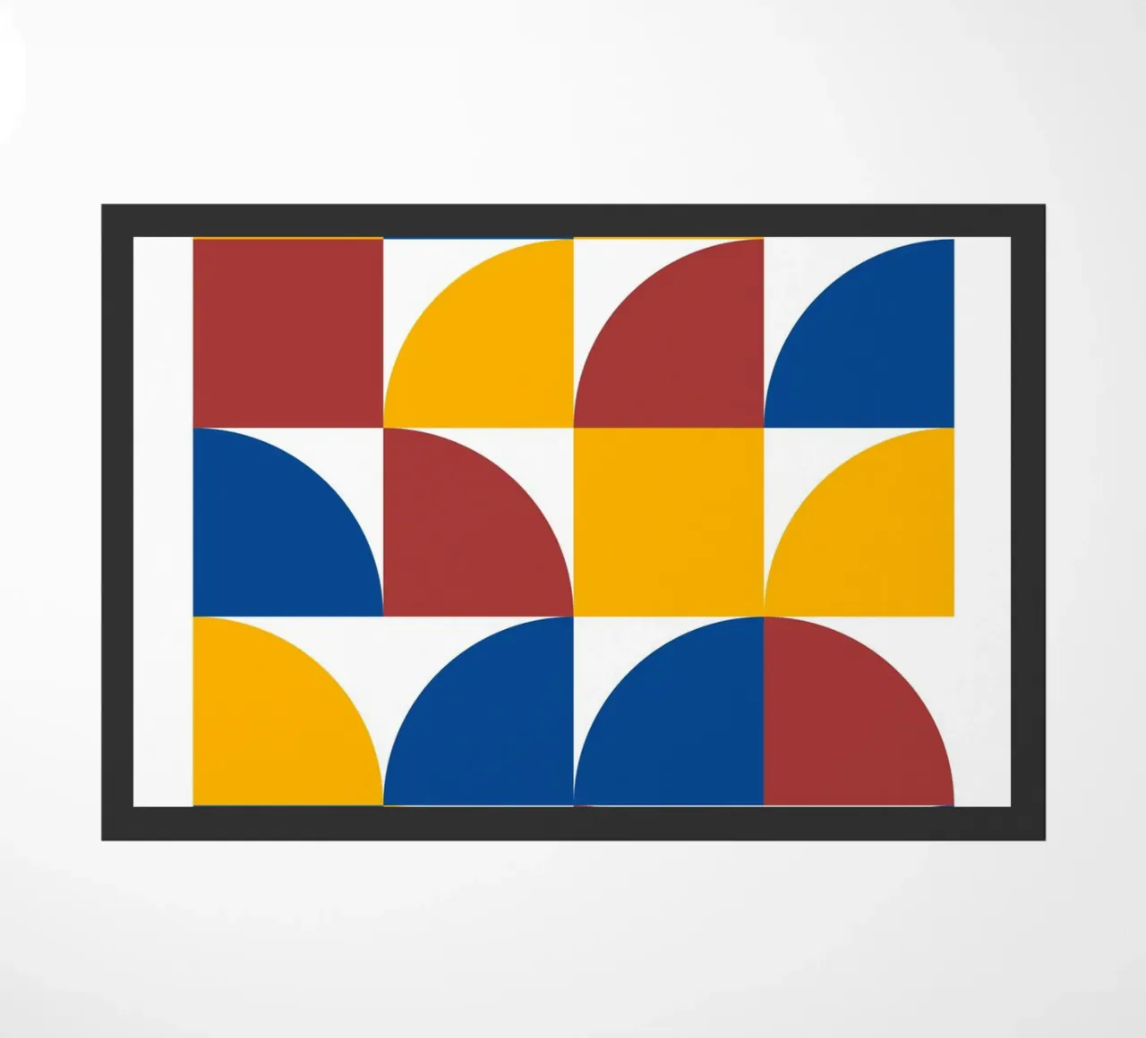 Bauhaus Primary: Geometric Abstract, Bold Color Block Art doormat by NorwesClub