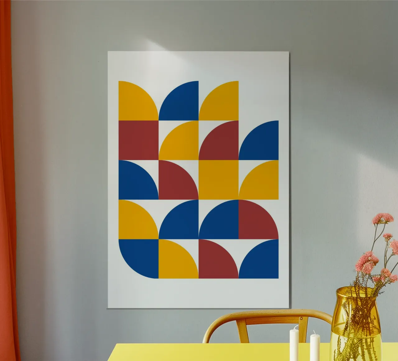 Bauhaus Primary: Geometric Abstract, Bold Color Block Art hahnemühle by NorwesClub