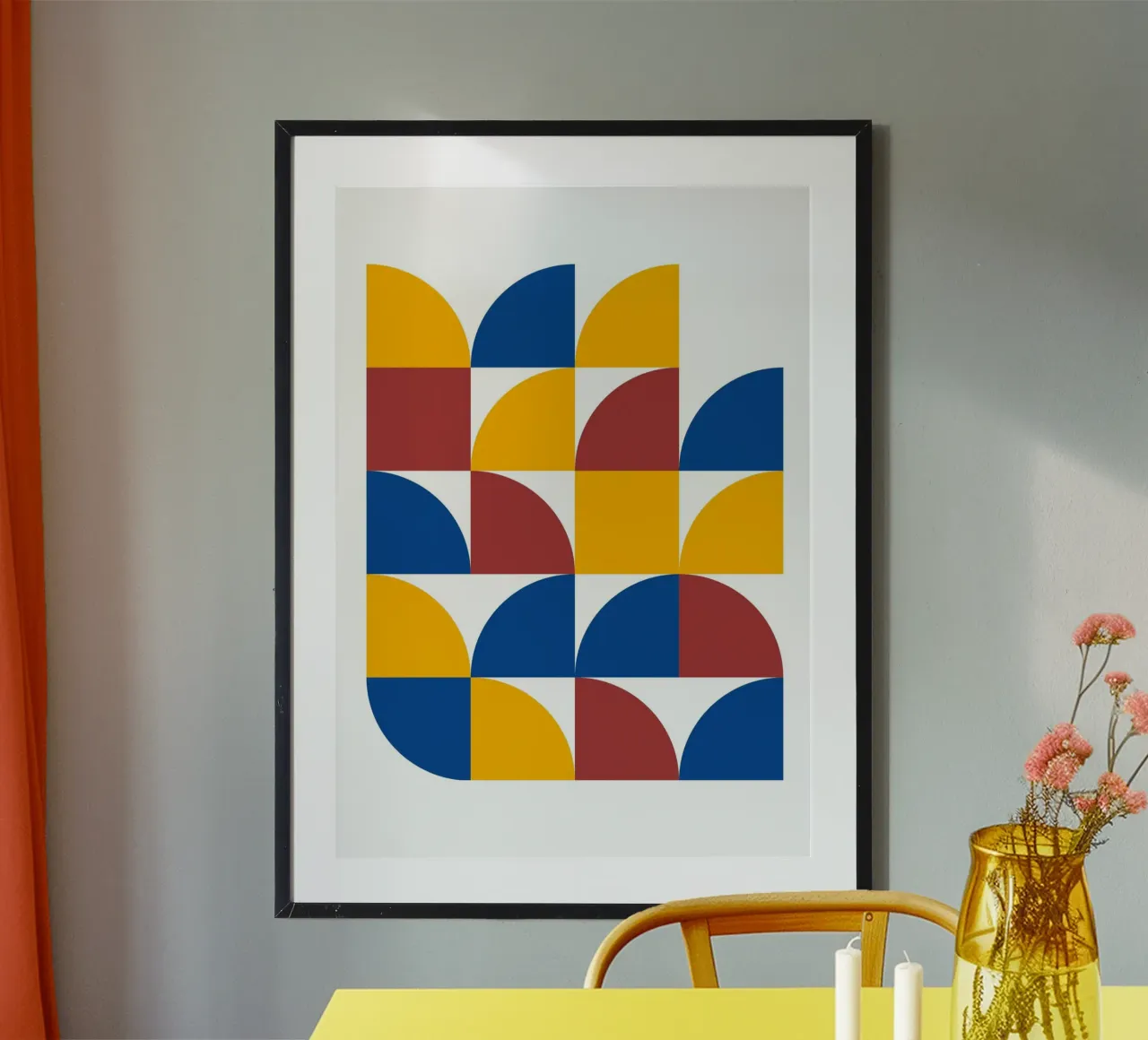 Bauhaus Primary: Geometric Abstract, Bold Color Block Art hahnemühle by NorwesClub
