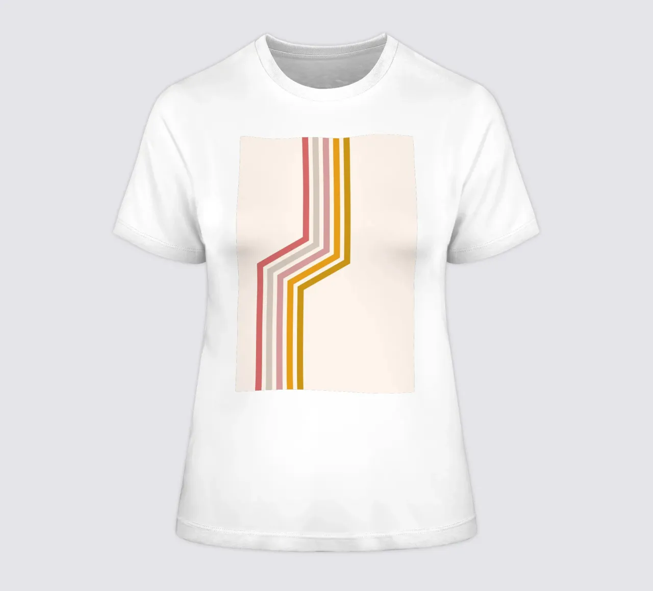 Revival retrò: arte a righe anni '70, tendenza ai toni caldi della terra t-shirt da donna da NorwesClub
