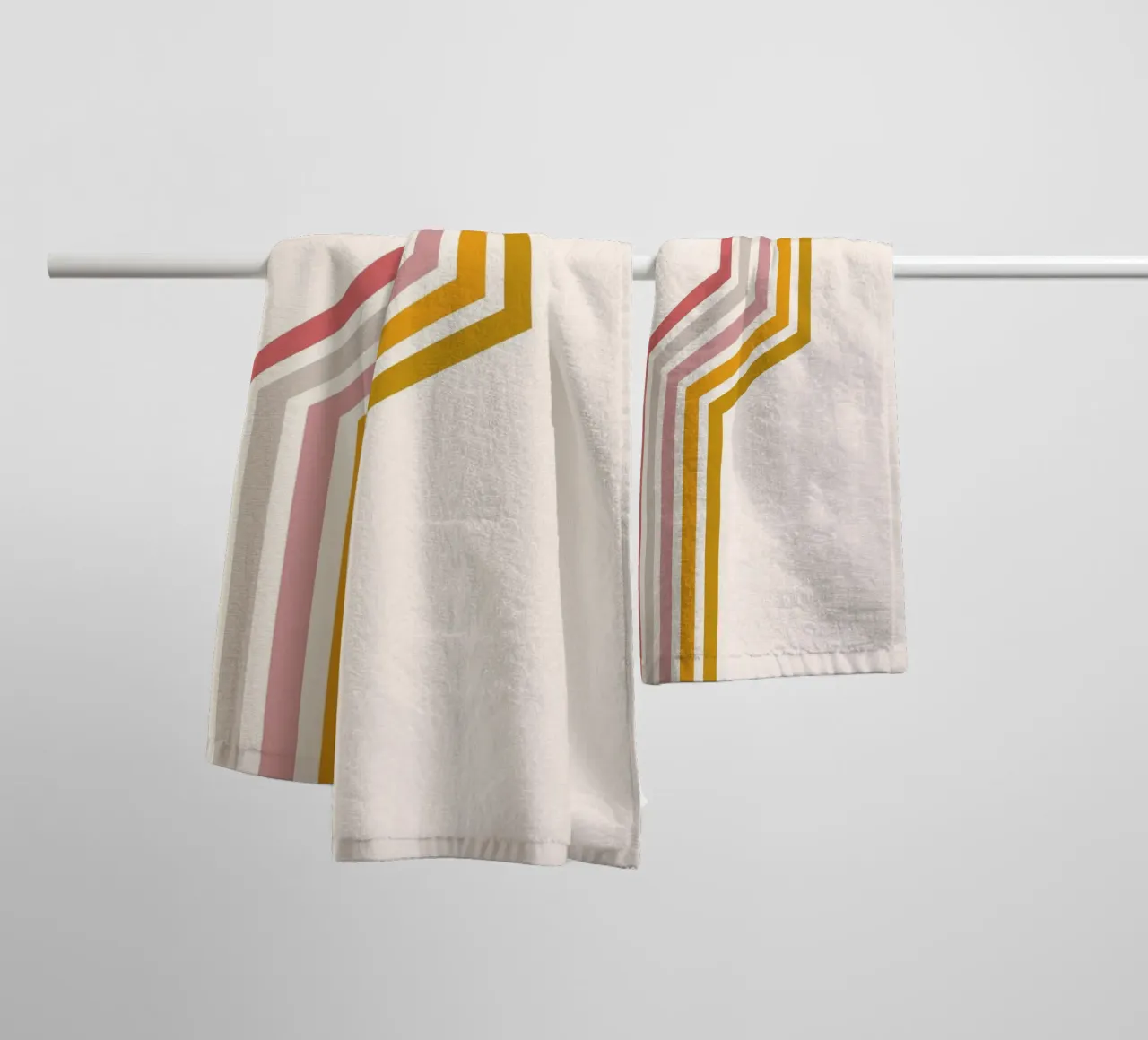Retro Revival: 70s Stripe Art, Warm Earthy Tones Trend towel by NorwesClub