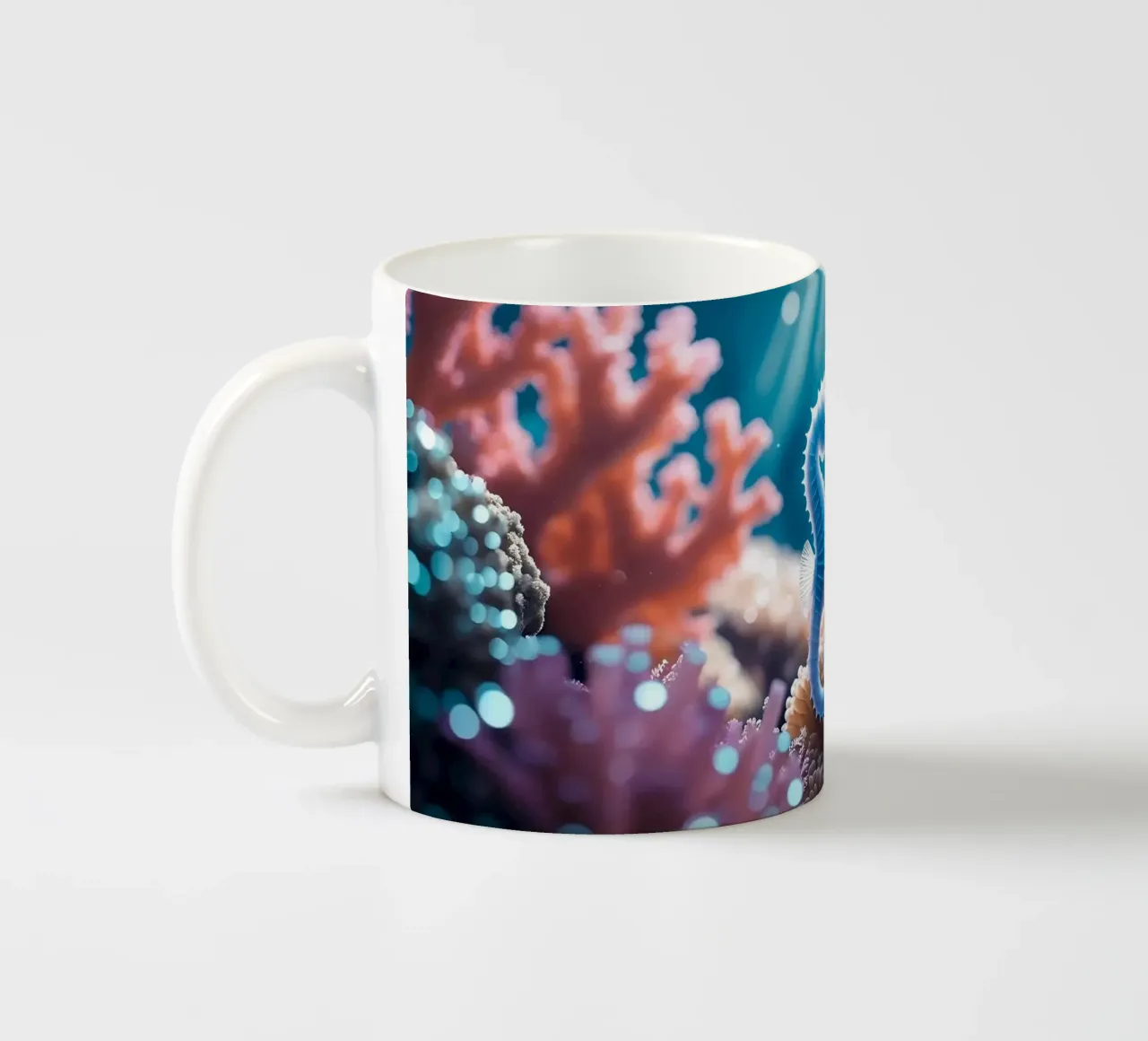 🪸🐠 Seahorse Blue | Little Dreamer mug en céramique de Trinkets NL Design Studio