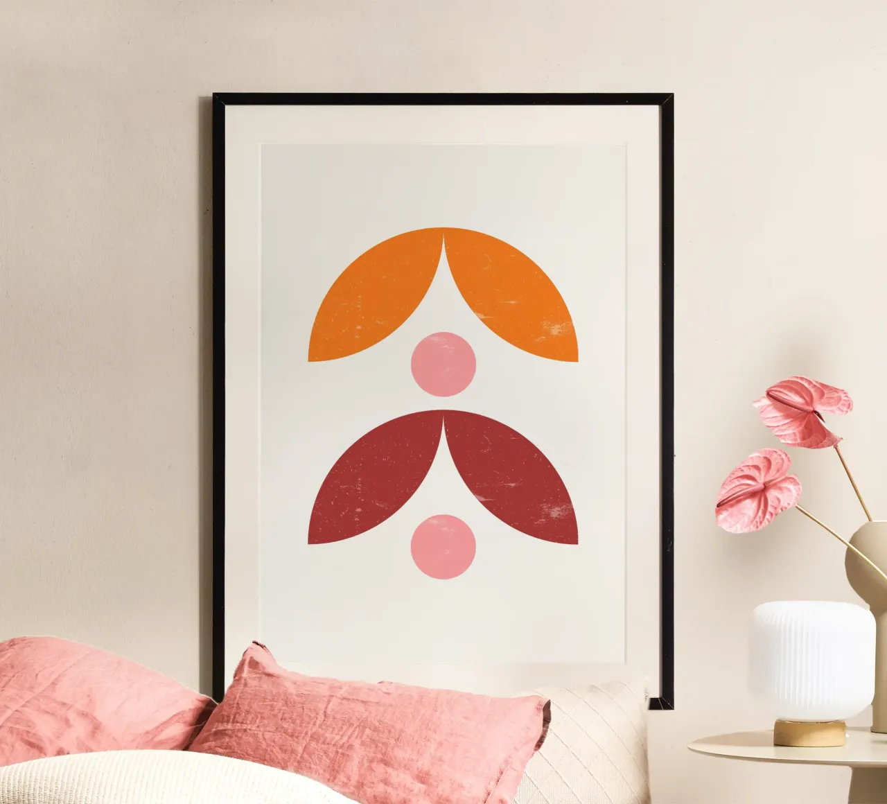 Mid-Century Abstract: Forme organiche, tendenza terra e rosa Ar poster con telaio in plastica da NorwesClub