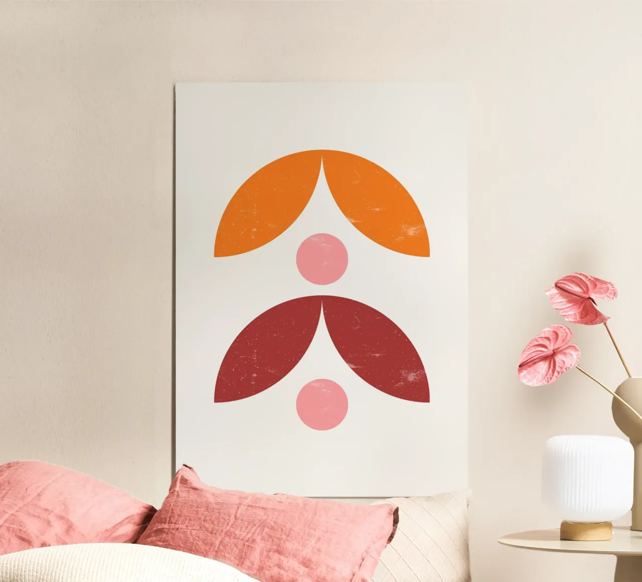 Mid-Century Abstract: Forme organiche, tendenza terra e rosa Ar poster con telaio in plastica da NorwesClub